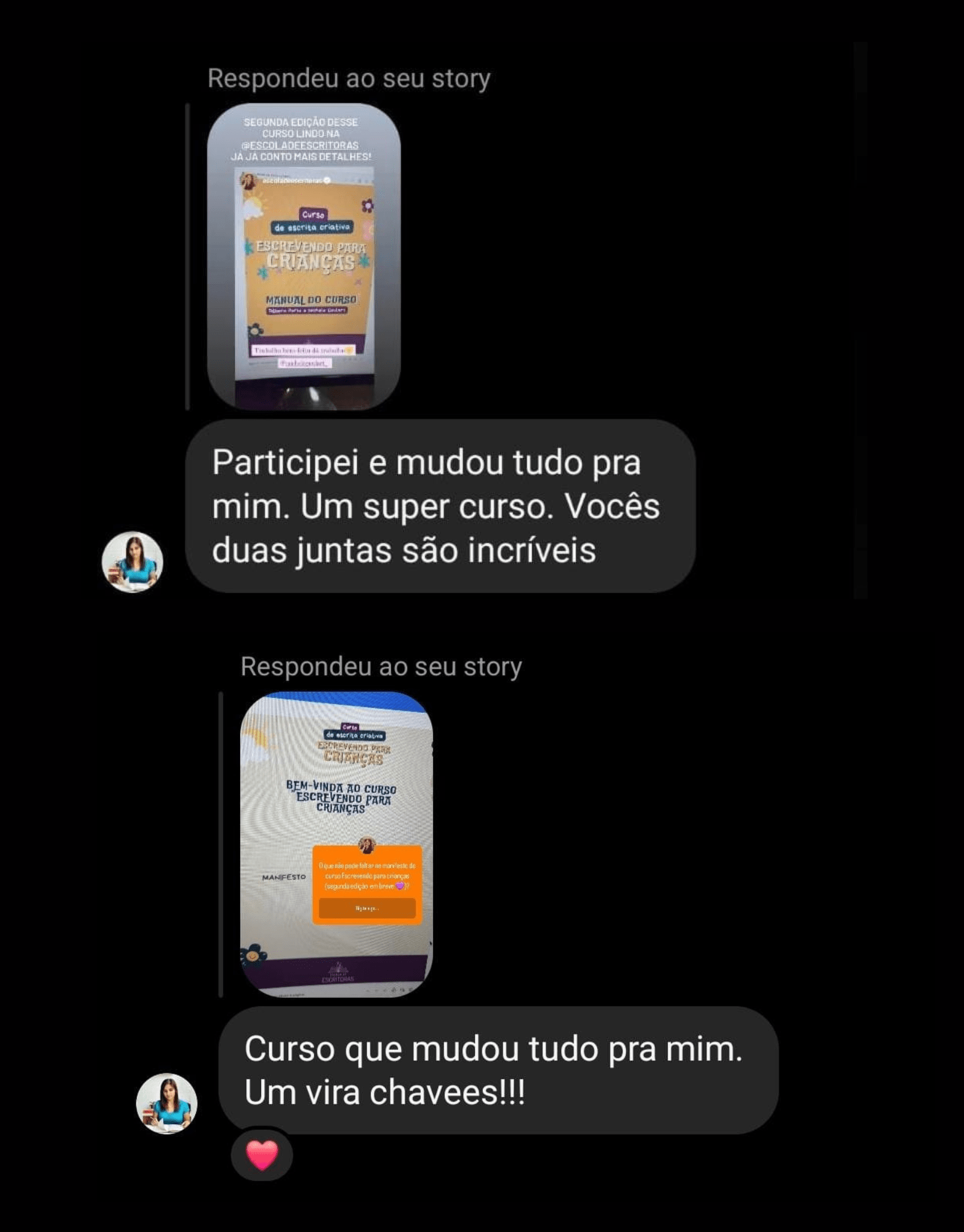 escrevendo depoimento