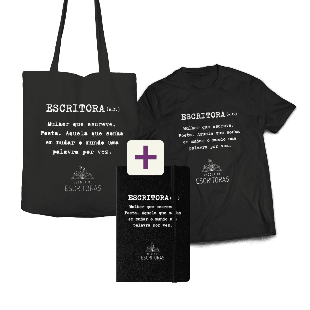 Kit Ecobag + Camiseta + Moleskine Escritora